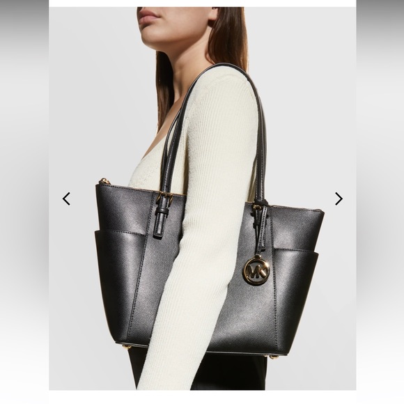 NWT Michael Kors Jet Set East-West Leather Tote Bag 🖤 - Picture 10 of 17